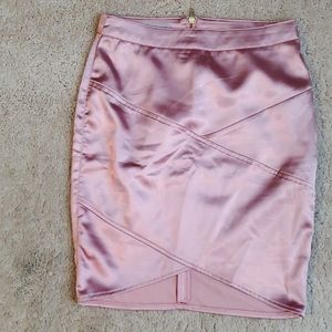 Pink satin mini skirt size S